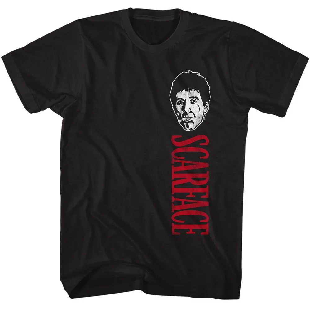 Rockinstone Scarface Movie Tall Left Black Adult T-shirt Size:l