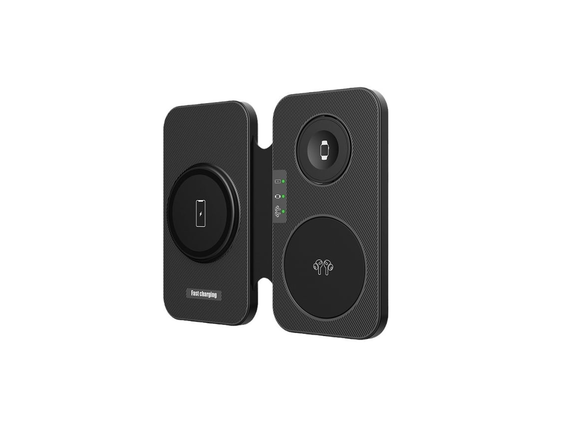 Estação De Carregamento Sem Fio 3 Em 1 Carregador Rápido Qi Suporte De Carregador Magnético Dobrável Multiângulo Magsafe Para Iphone Iwatch Lalamoli