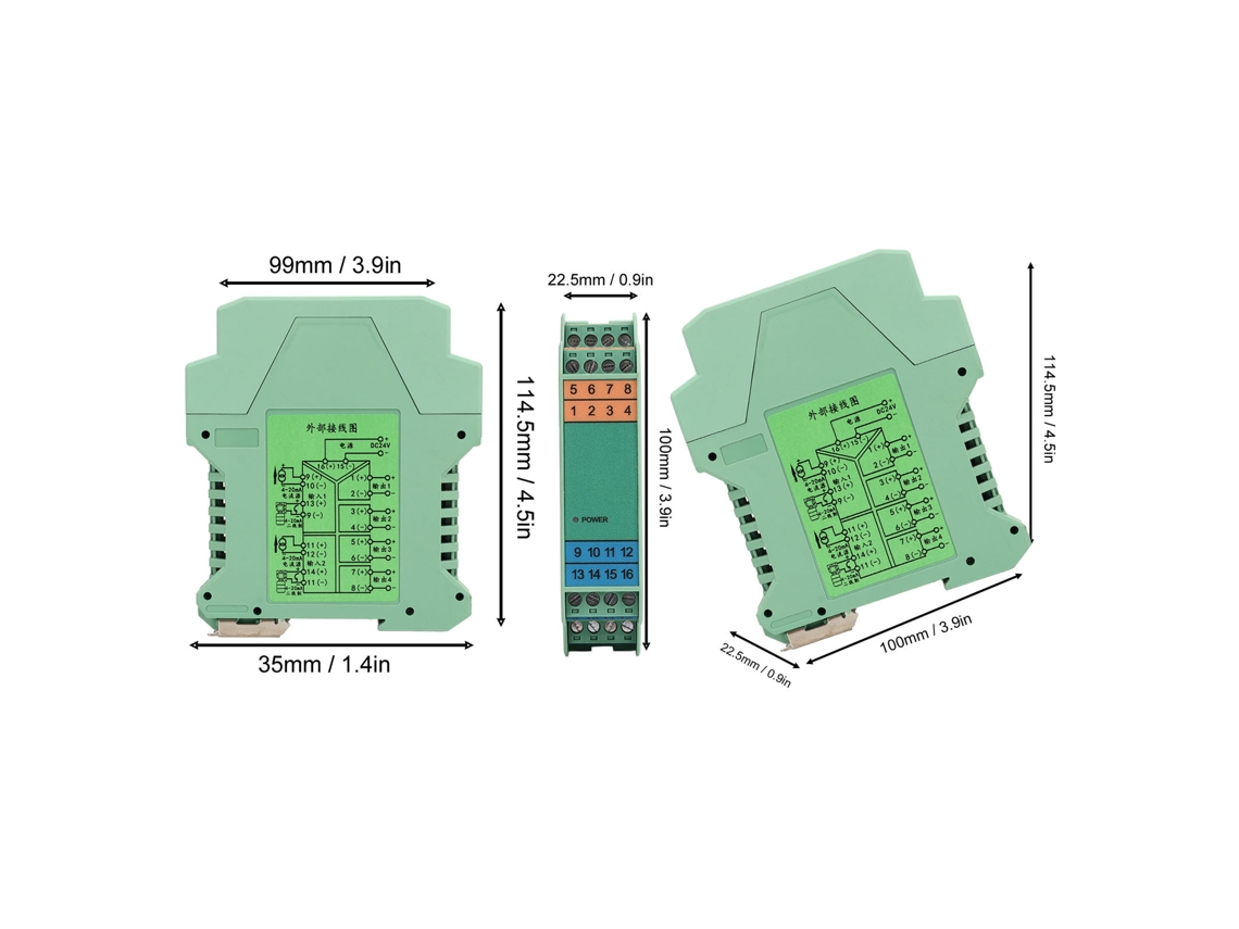 Laxiscreed Isolador De Sinal Dc Com 2 Entradas E 4 Saídas Para Condicionamento De Sinal 4-20ma