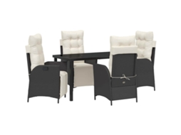 Maison Exclusive - Conjunto De Jantar Para Jardim Com Almofada 5 Pcs Preto Vime Pe