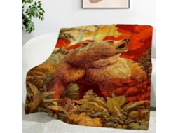 Manta para Plantas Ursos 150x200 Cm Multifuncional Macia de Flanela Aconchegante Cama Escritório Soneca Festiv