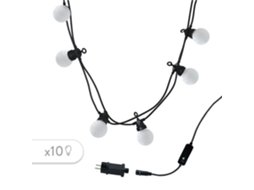 Cordão de Luzes para Exterior, Lumisky, Party Milky 10, 10 Lâmpadas Led, Branco Quente, Conectável, 5, 7 M, 8 Modos de Iluminação BRILVIBERA