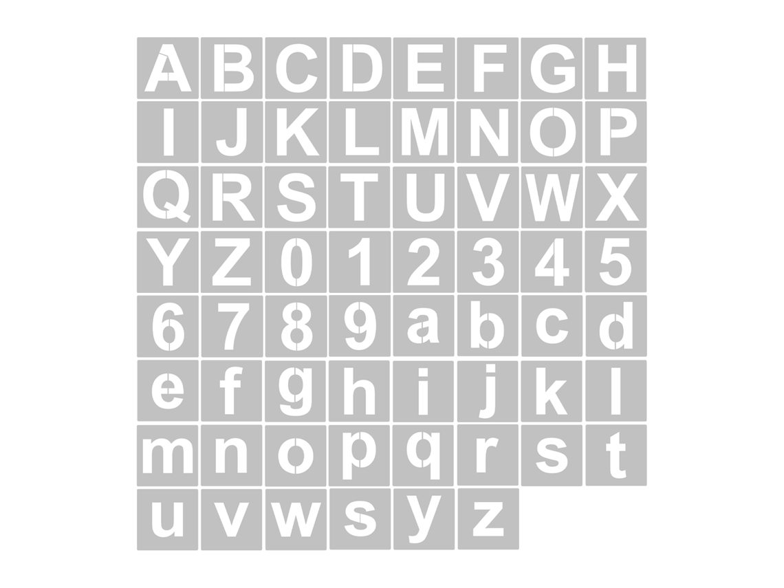 2026 62 Moldes de Letras e Números de 3 Polegadas Reutilizáveis Laváveis para Pintura em Madeira Têxto Parede Decor Casa