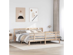 Vidaxl Estrutura De Cama Com Cabeceira 180x200 Cm Pinho Maciço