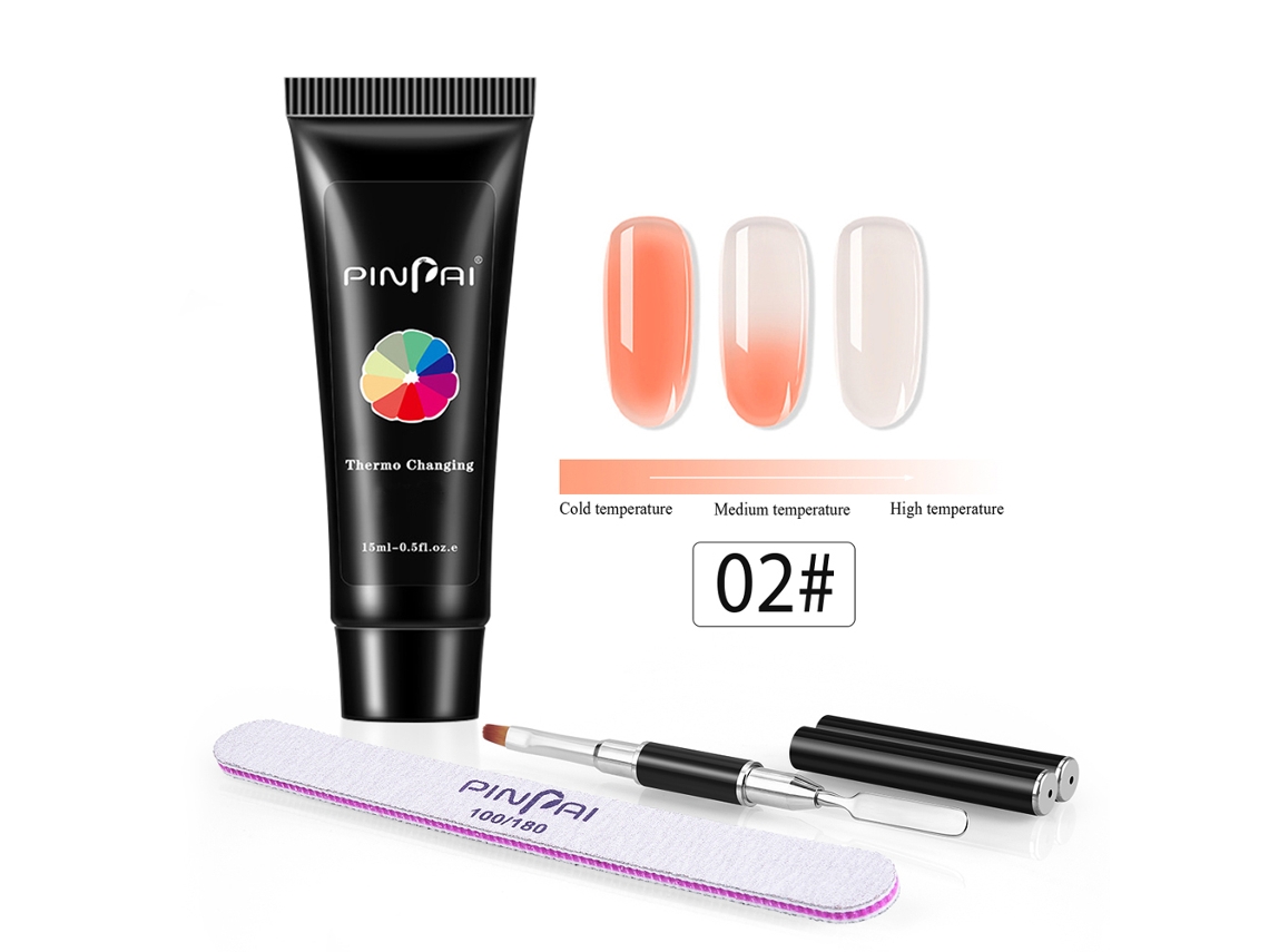 Kit De Gel De Extensão De Unhas Com Pincel Duplo, Espátula, Lixa E Unhas Falsas