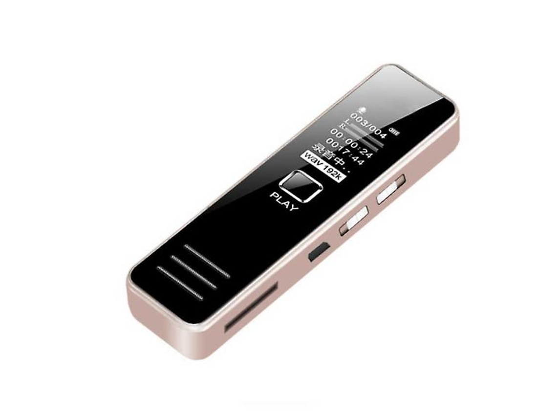 Mini Gravador De Voz Digital Profissional, Suporte Com Alto Falante Yizhood (rosa Ouro)
