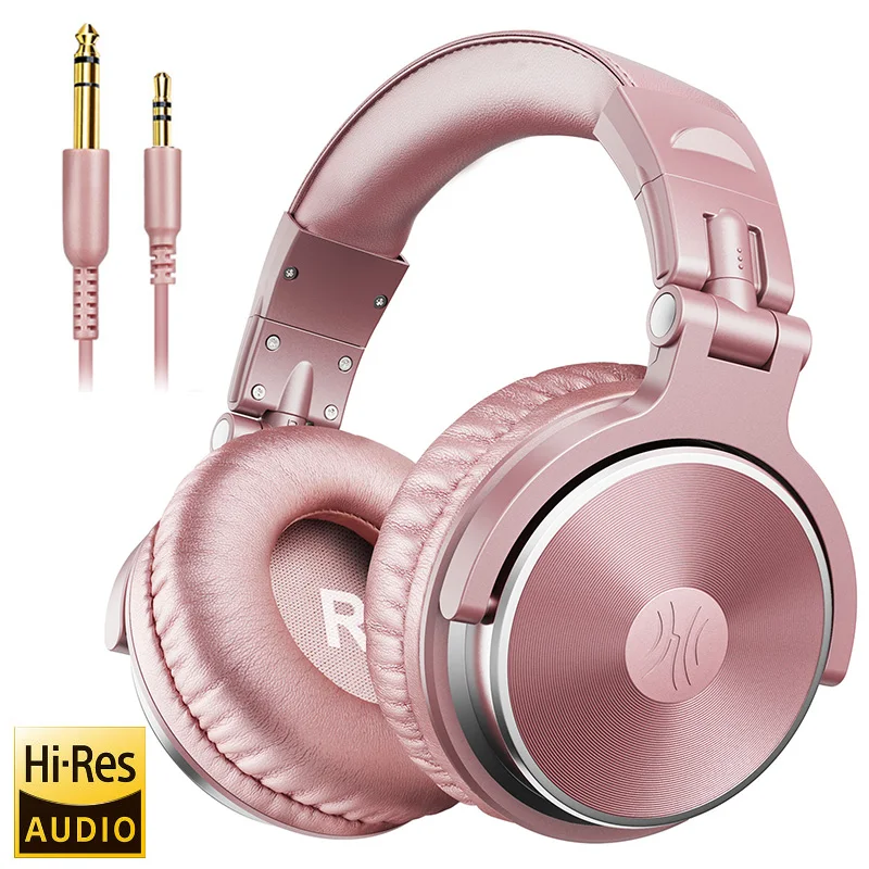 Fones De Ouvido Profissionais Para Dj (ouro Rosa), Fones De Ouvido De Estúdio Com Microfone, Hi-fi.