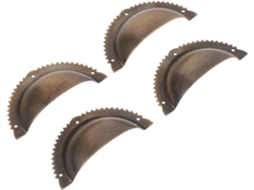 Conjunto De 4 Puxadores Semicirculares Cobre Para Gavetas E Móveis