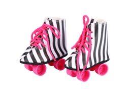 Mali acessório de Patins para Boneca de 18 Polegadas Listrado Preto e Branco Fashion