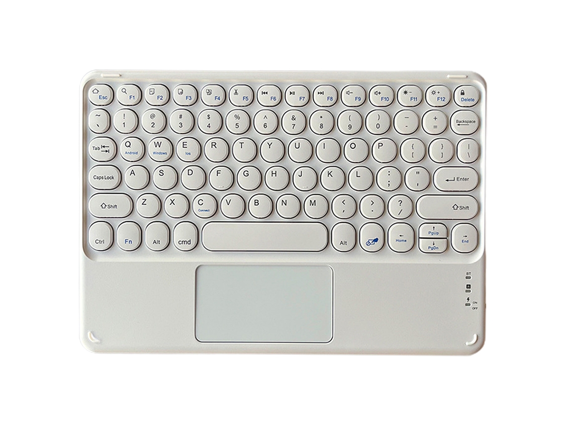 Teclado Bluetooth de 10 polegadas com touchpad, teclado Bluetooth sem fio ultrafino com touchpad, bateria recarregável integrada Slowmoose