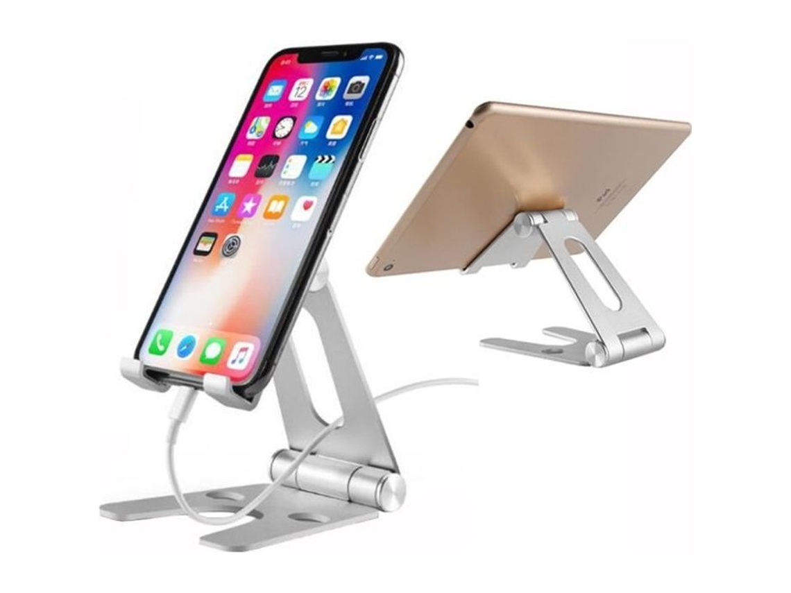 Suporte Para Celular - Prateado - 2 Unidades - Compatível Com Iphone, Huawei E Samsung - Prático - Ajustável