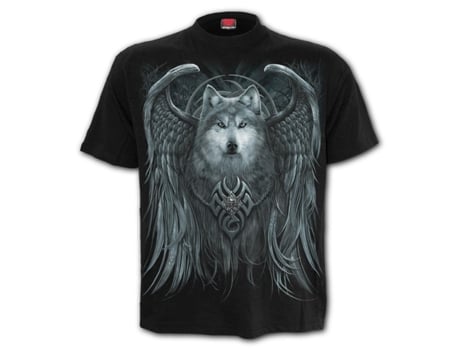 T-shirt Wolf Spirit  SPIRAL (L - Algod?o - Preto)