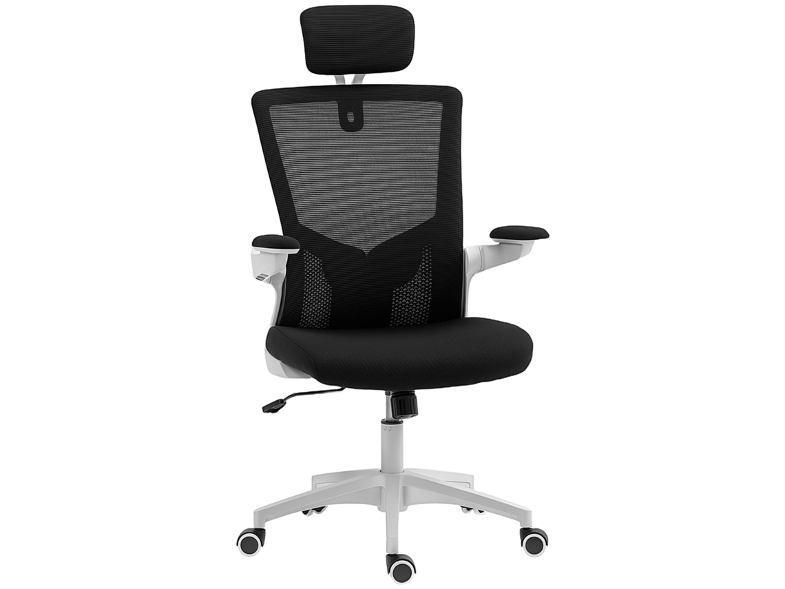 Cadeira de Escritório Ergonômica com Apoios Ajustáveis, Suporte Lombar e Apoio de Cabeça, 60x63x120 Cm, Preta ZACHARY