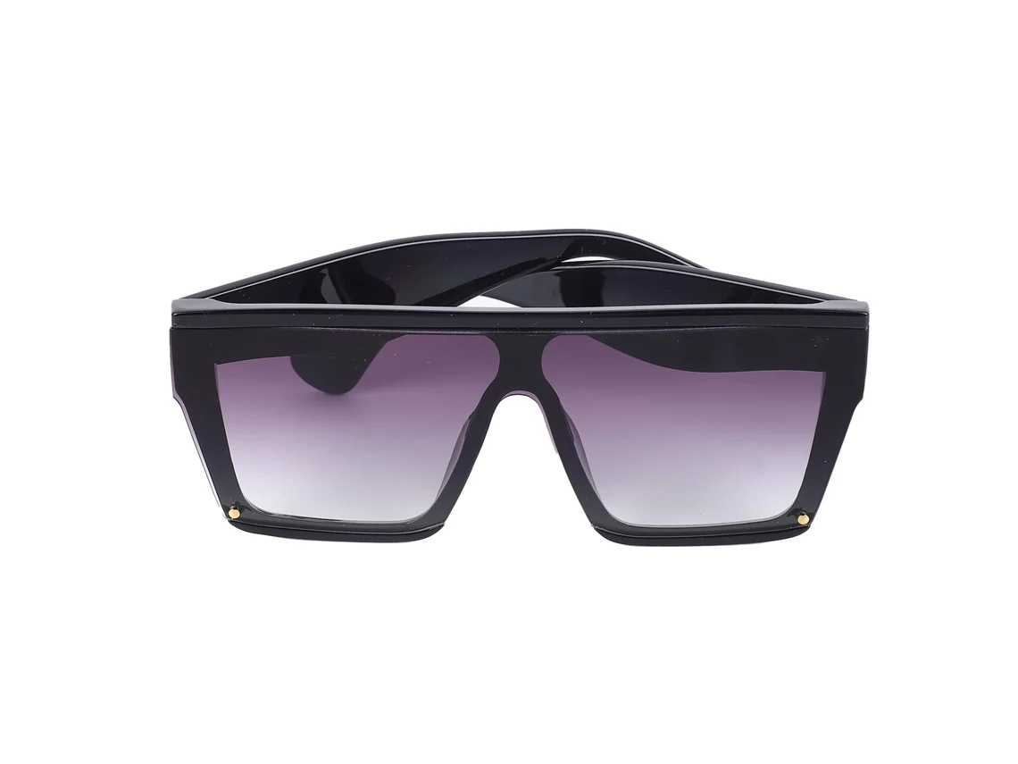 Óculos de Sol Retângulo Grande com Armação Preta, Leve, com Lentes Gradientes para Viagens ao Ar Livre e Praia | S/MARCA