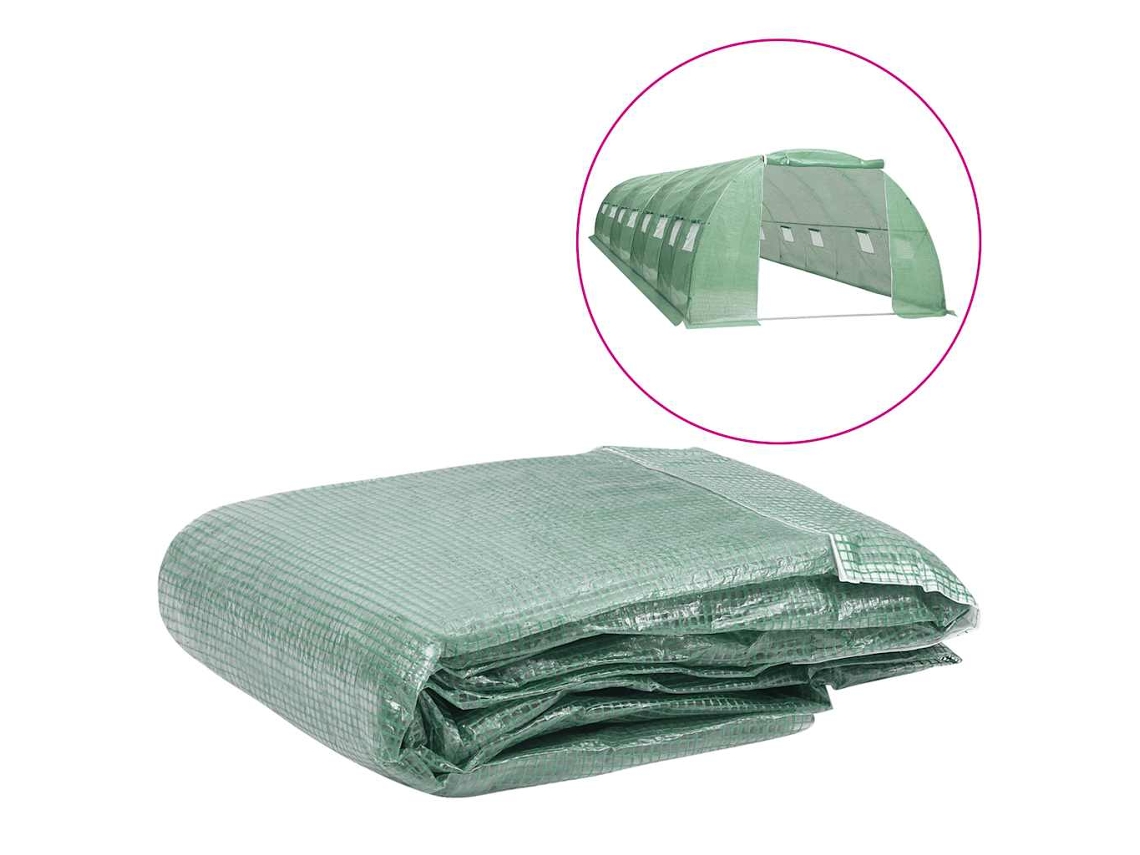Vidaxl Cobertura De Substituição P/ Estufas 32 M² 400x800x200 Cm Verde