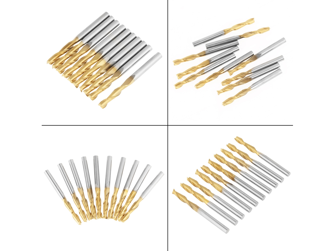 Laxiscreed Burros De Alta Durabilidade Com Revestimento De Titânio, Cortadores Duplos 3.175mm, Pack Com 10 Unidades