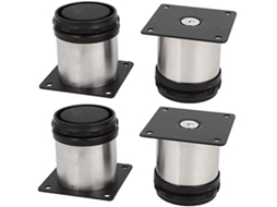 Lote De 4 Pés Para Móveis De Cozinha Em Aço Inoxidável Redondo Redondo 50x50 Mm Btforus