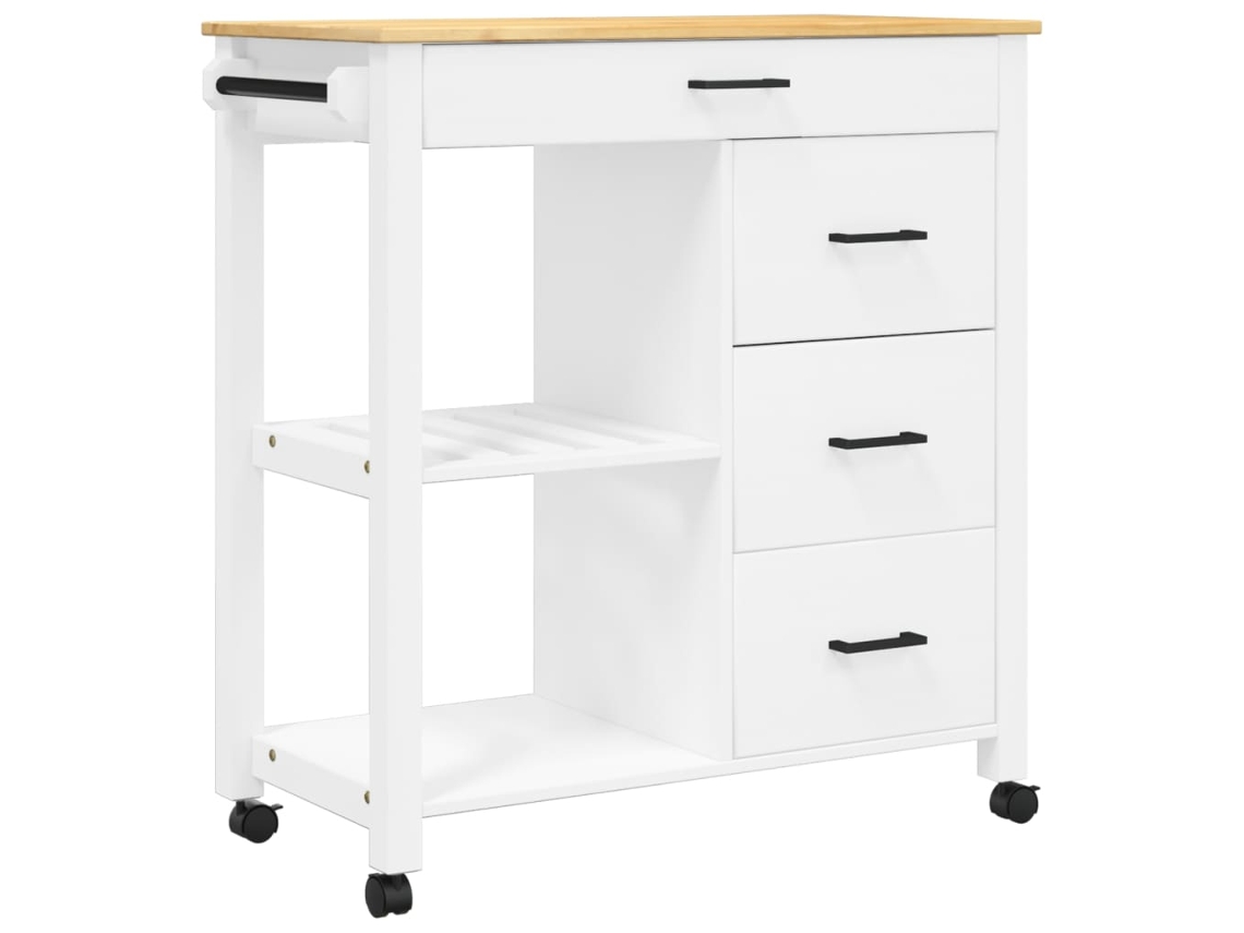 Kitchen Trolley, Kitchen Trolleys Vidaxl Branco Madeira De Pinho (n/a)