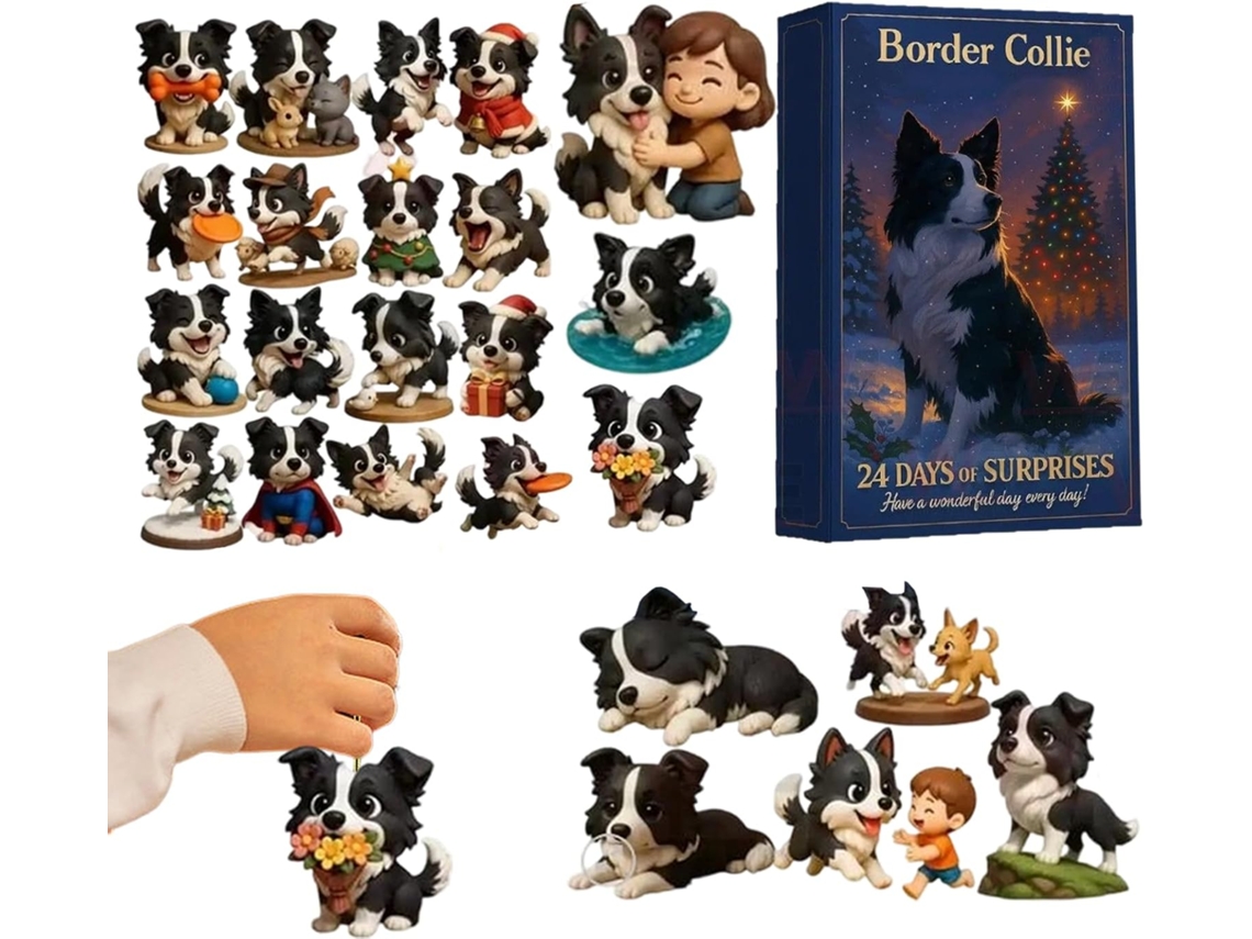 Calendário Do Advento 2025 Com Miniaturas De Cães Em Acrílico 2d |