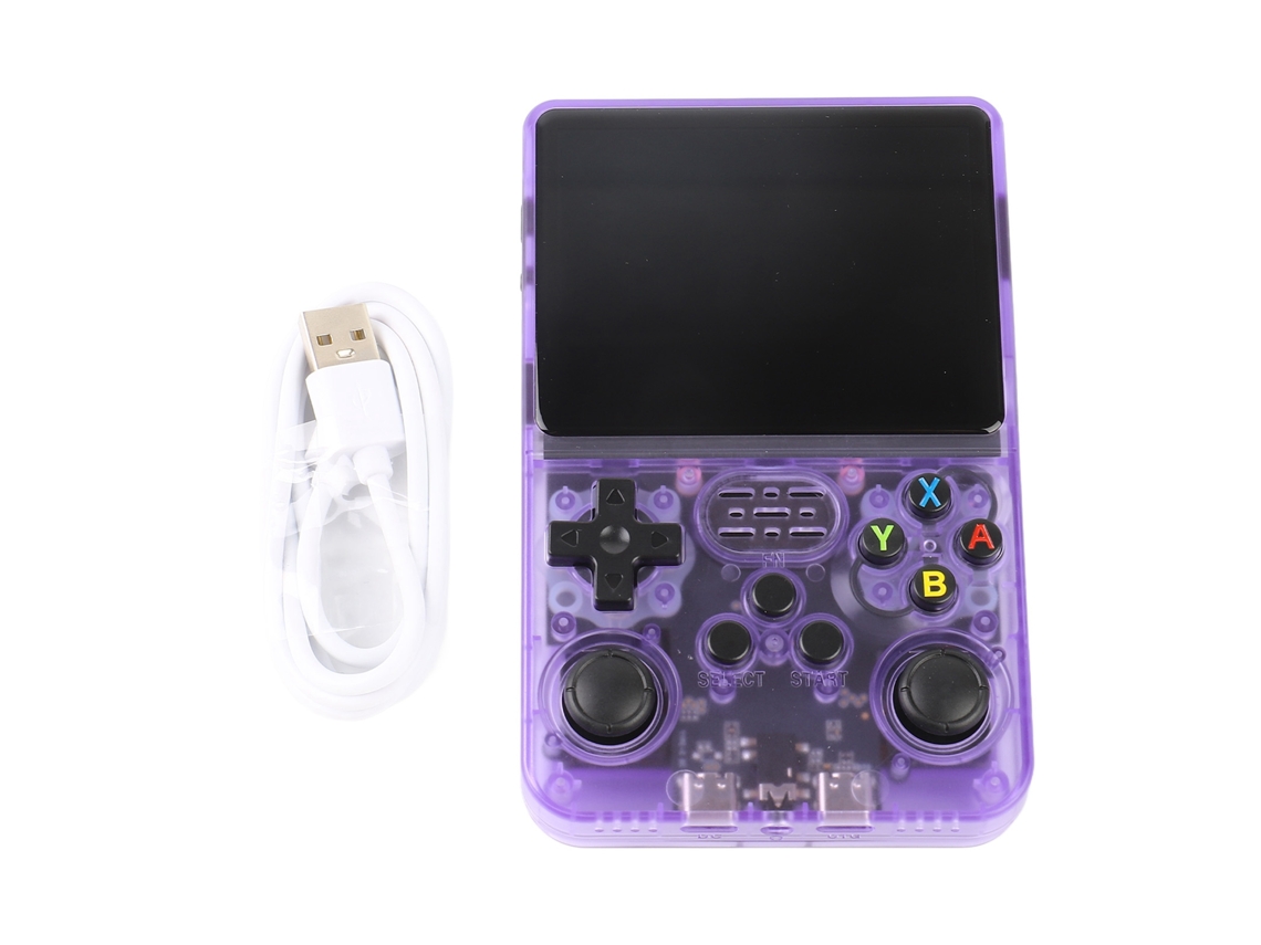 Console de Jogos Retrô Portátil com Tela 3,5 Polegadas Ddr3l 1gb Roxo Transparente