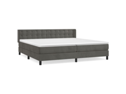 Cama com Molas e Colchão Veludo Cinzento Escuro MAISON EXCLUSIVE (200x200 cm)