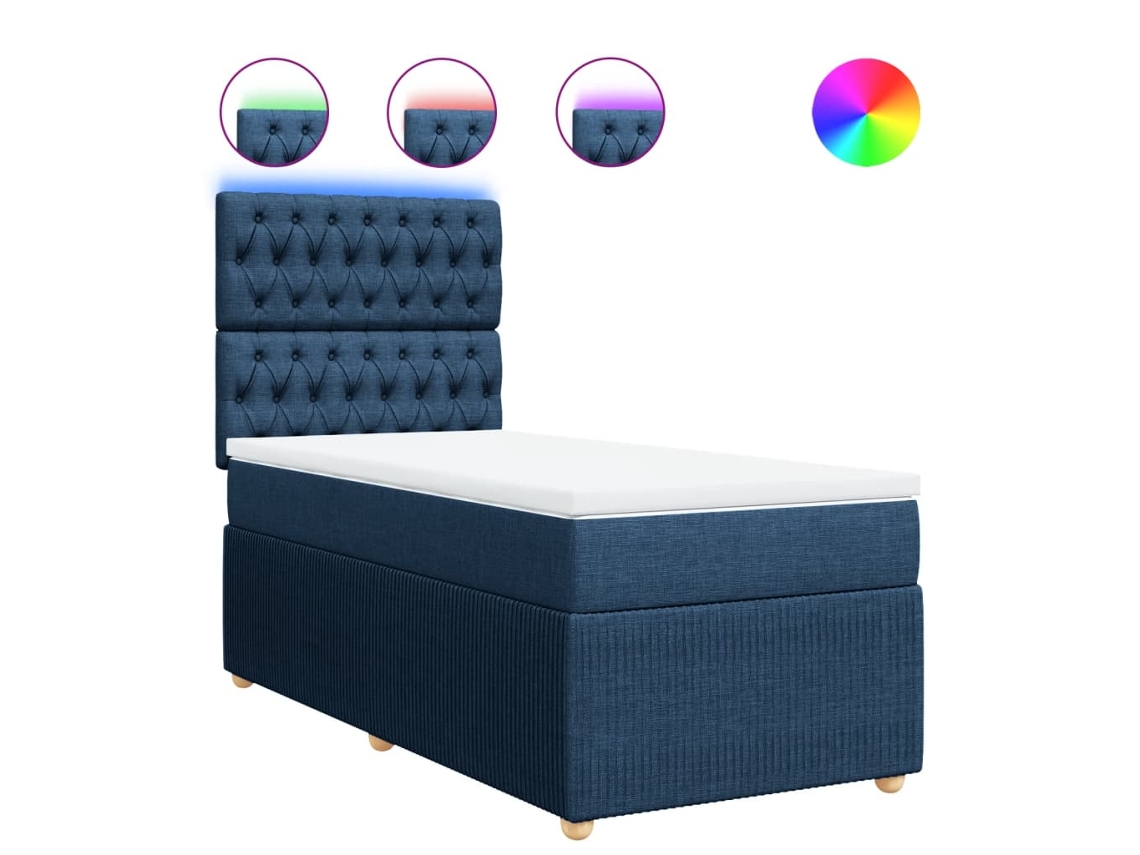 Box Spring Bed, Box Spring Beds Vidaxl Azul Tecido (80 X 200 Cm)