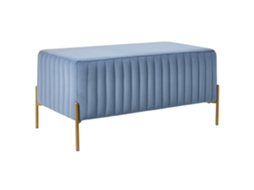 Banco De Cama Beliani Utah De Terciopelo Azul 91x47x43