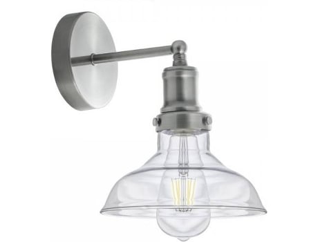 Aplique  Candeiro (60W - Vidro, Metal - Níquel)
