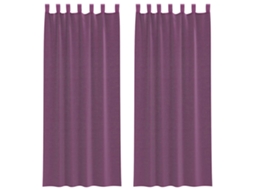 Maison Exclusive - Cortinas De Voile Com Laços 2 Pcs Roxo 140x260 Cm