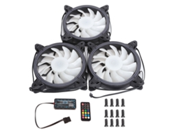 3 Peças 120mm Ventilador De Resfriamento De Chassi De Computador Rgb Com Rolamento Hidráulico Controle Remoto Silencioso