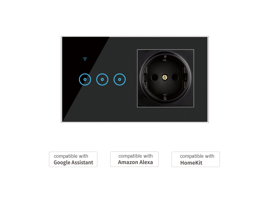 Laxiscreed Tomada Interruptor Wi-fi 2-em-1 Com Tensão Ampla - Conforto E Automação Fácil