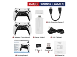Console De Videogame Retrô M8 Plus, Console Sem Fio 2.4g, Joystick De Jogos 4k, 64 Gb, 20.000 Jogos, Console De Jogos Portátil Para Tv. Hengjian