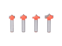 4 Peças Broca De Fresadora Cnc Com Ponta Pontiaguda Cauda Redonda 8mm Para Marcenaria