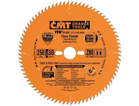 Disco para Serra Circular CMT ORANGE TOOLS  Ø250Mm Z=80 - 273.250.80M