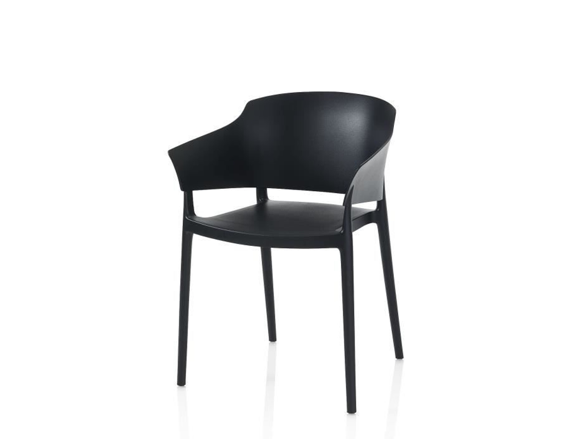 Conjunto de 4 Cadeiras Andra Pretas para Interior e Exterior