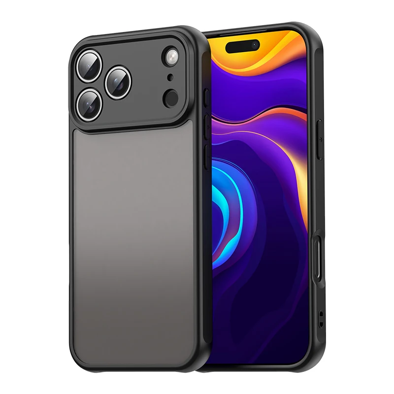 (preto, Iphone 16 Pro Max) Capa Premium Fosca Transparente Com Protetor De Câmera