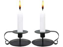 Velas Cônicas Preto Suporte Funcional Decorativo Acessório