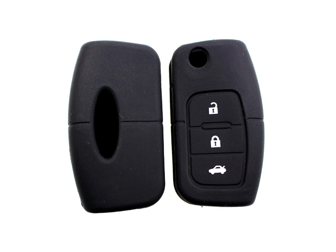 //caixa De Chaves De Carro De Silicone Com 3 Botões Ford 3 Preta//-aquaforge