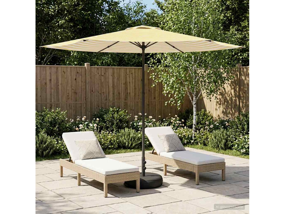 Vidaxl Parasol De Jardim Com Base 300 X 300 Cm Poliéster Retangular