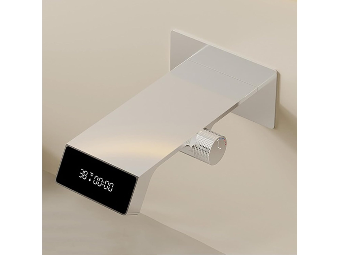 Torneira De Banheiro De Luxo Em Latão Na Cor Cinza Antracite Com Visor.