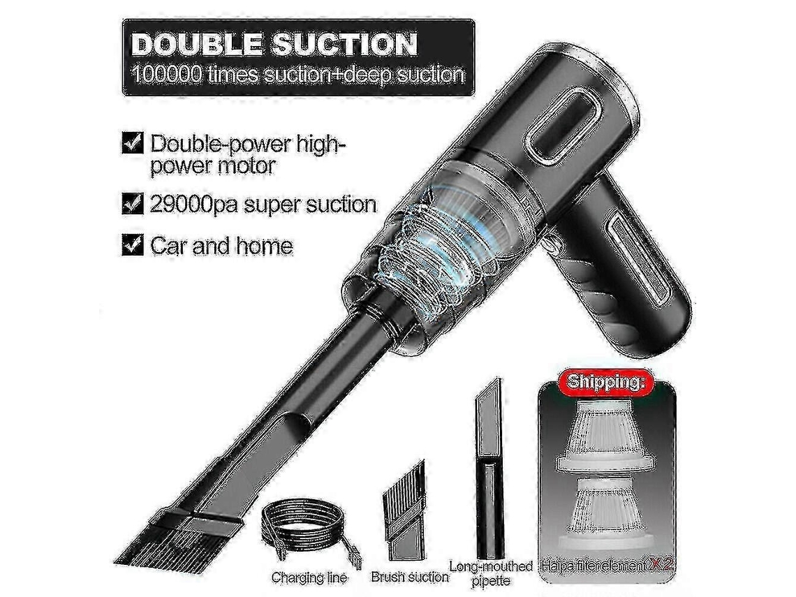 Lurelia Aspirador Portátil Sem Fio Para Carro E Casa 29000pa, 120w, 2000mah Carregamento Usb