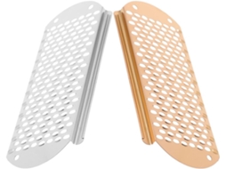 Raspadores de pés em aço inoxidável de 2 peças, design ergonômico, para limpeza facial.
