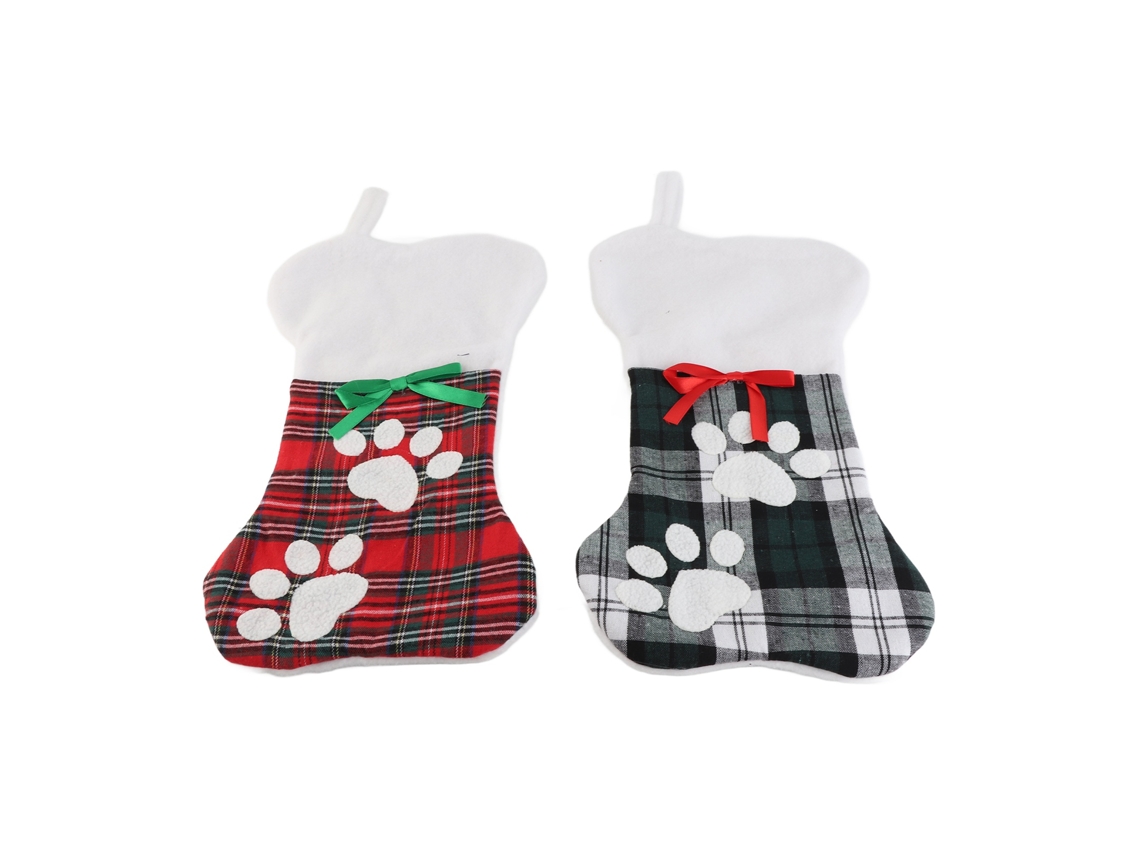 2pcs Meia de Natal em Forma de Osso Cute Decoração Hanging Presente Saco Natal