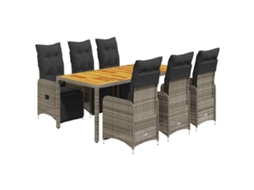 Bistro Set, Bistro Sets Vidaxl Cinzeto Rattan / Vime (190 X 90 X 75 Cm)
