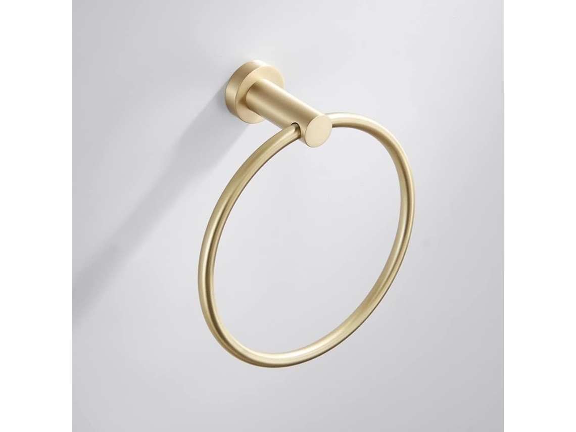 Lslytq Toalheiro Para Banheiro Em Cobre Dourado, Suporte Em Latão Escovado, Conjunto De Acessórios Para Banheiro Em