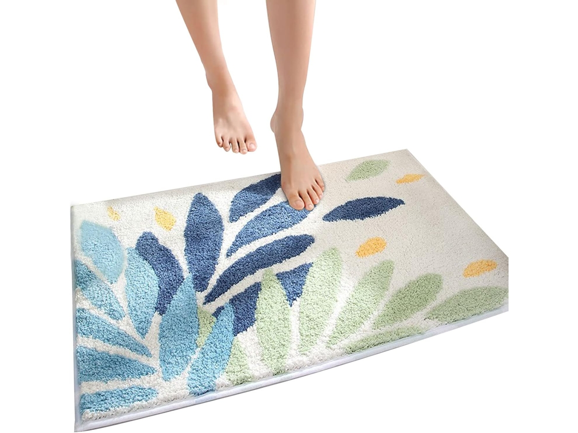 Alfombra de Baño, Antideslizante, Hoja, Suave, Lavable, Absorbente | S/MARCA