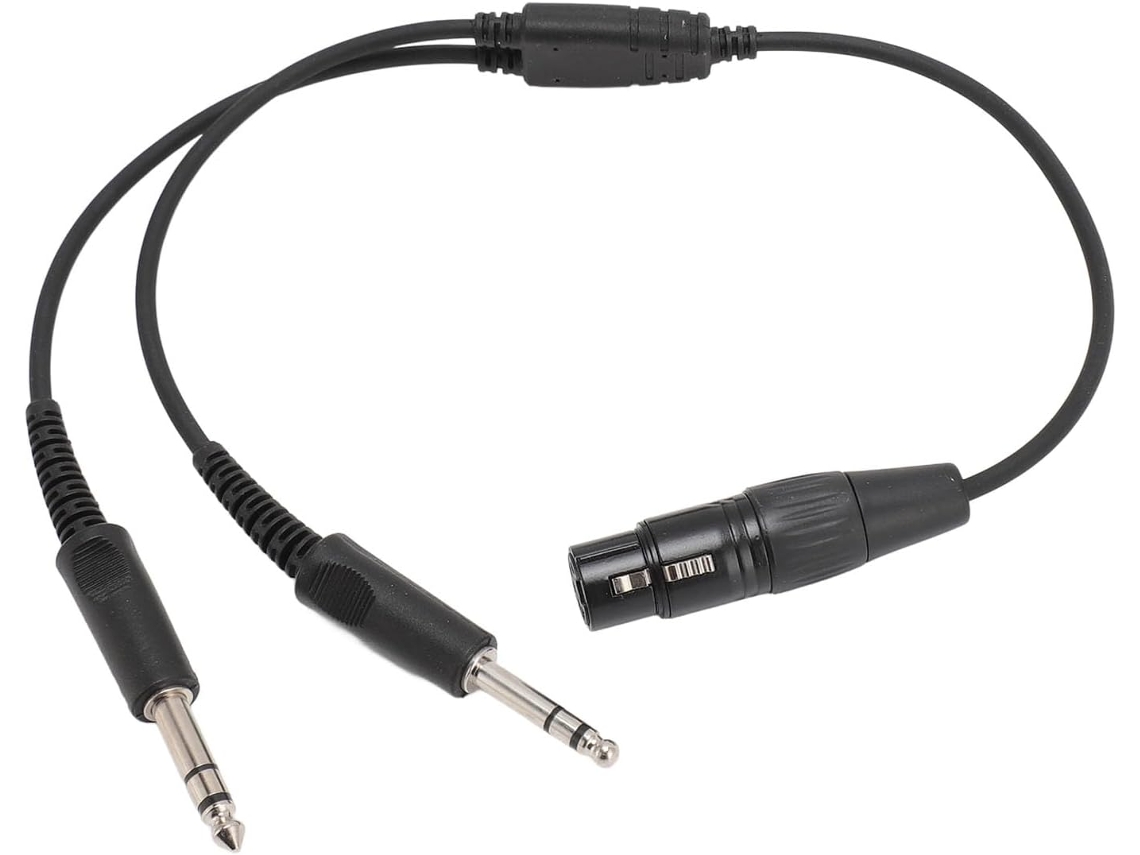 Adaptador de Fone de Ouvido com Plugue Macho Duplo Ga Compatível com a Maioria Dos Capacetes de Aviação. SFUSHOS