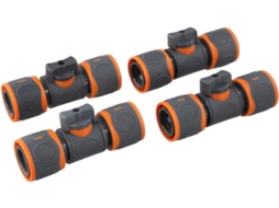 Conjunto De 4 Conectores Mangueira Com Válvula Fechamento, Conexão