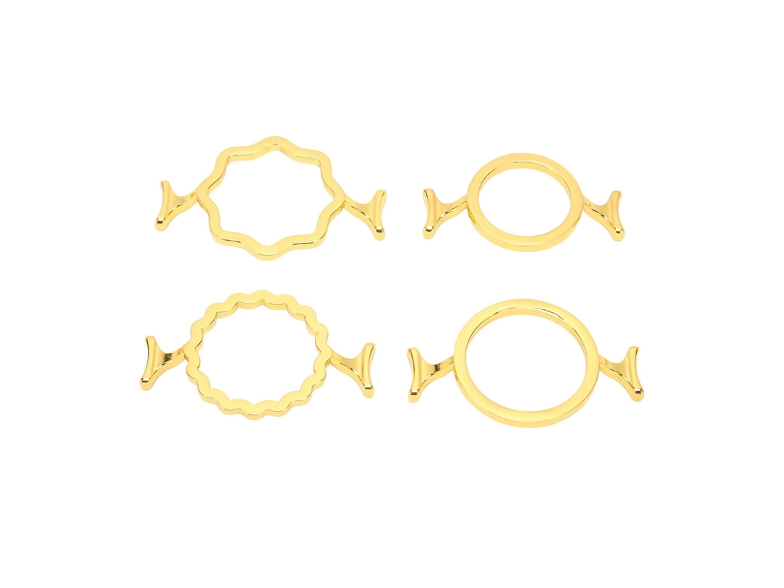 Conjunto de 4 moldes para lacre de cera, em liga de zinco dourada, com diversos estilos resistentes e duráveis, para lacres de cera.