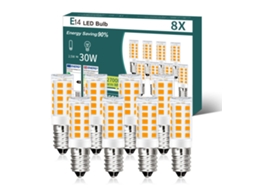 Pacote com 8 Lâmpadas LED Vintage E14 Retrô de Vidro 2700K, 2,5W, E14, Econômicas, da NETTLIFE